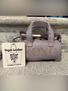 Vegan Leather Lavender Mini Handbag with Stud Detail